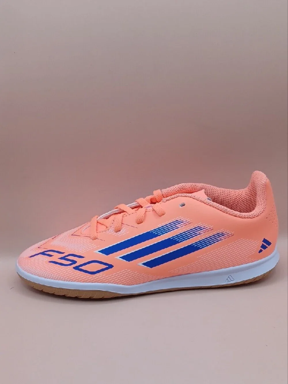 NWOB Adidas F50 Club Soccer Shoes-Coral Blaze Pack Junior Unisex Size 4 US